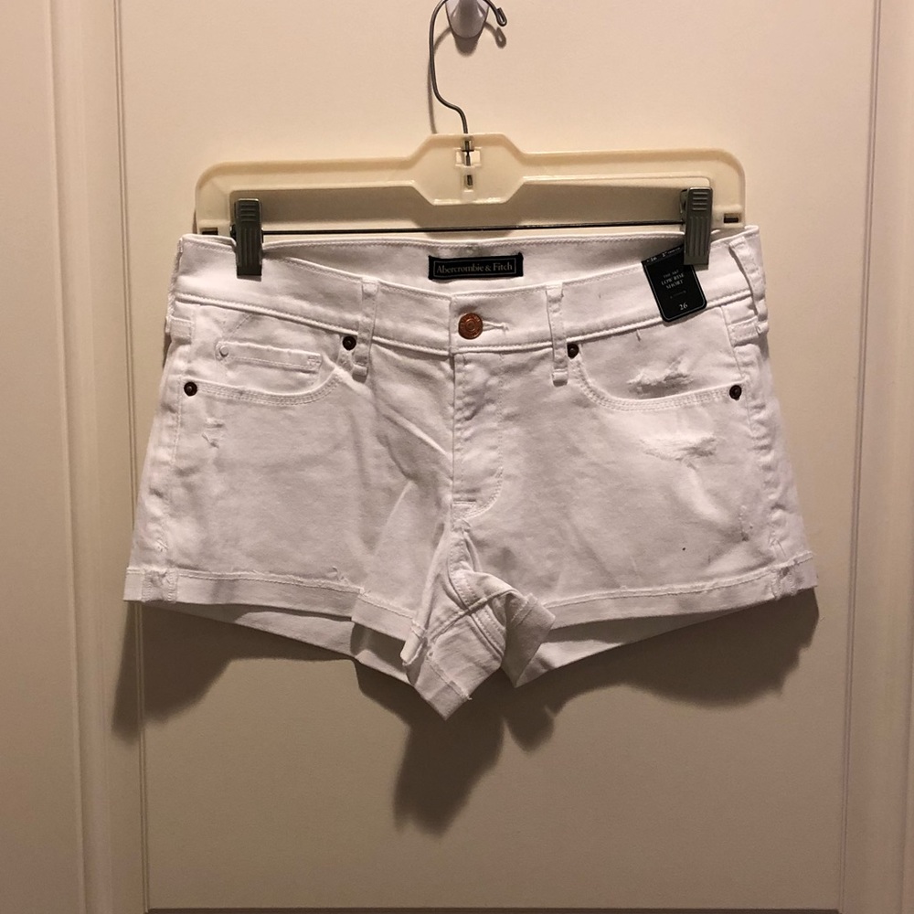 White denim shorts